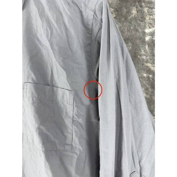 Pierre Cardin Sz L 16-16.5 32/33 Slim Fit Cotton Blend Casual Button Shirt Gray - Picture 2 of 9